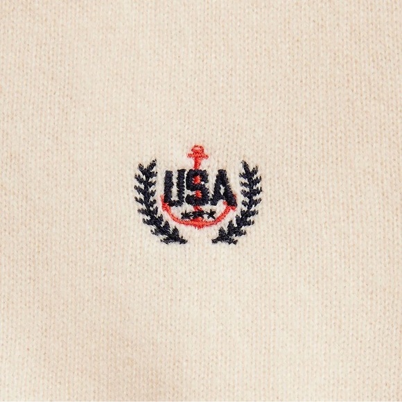 J. Crew Limited Edition USA Swimming X J.Crew Cashmere Cropped Sweater Polo - Picture 5 of 14